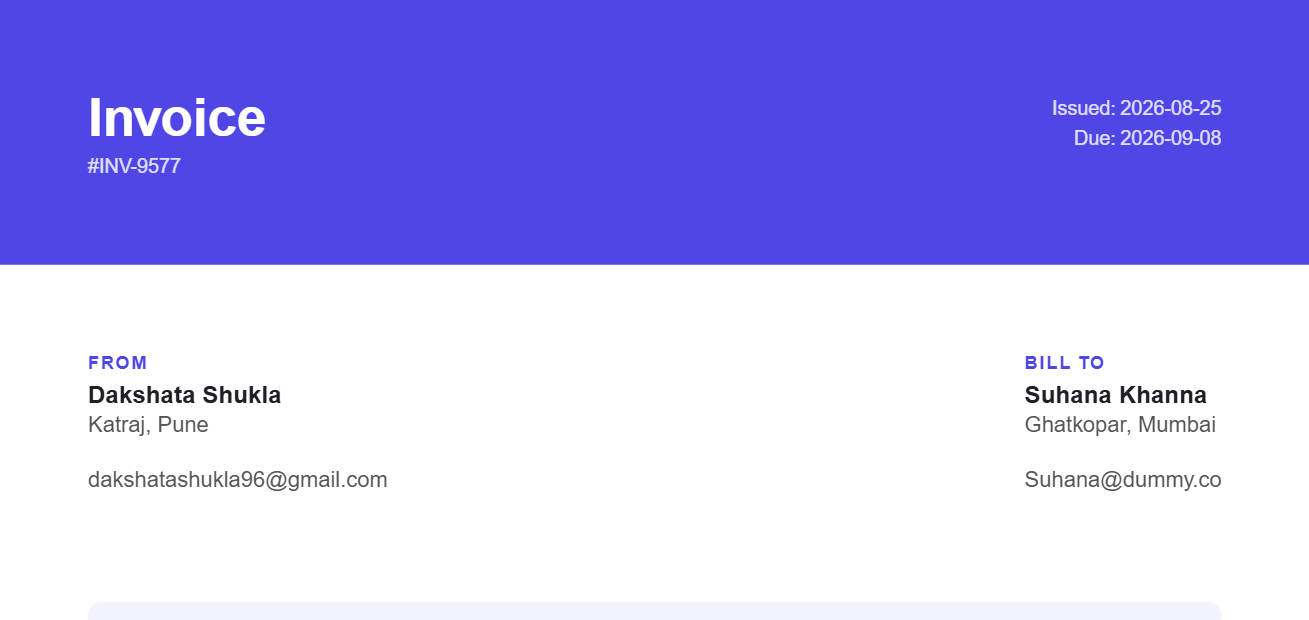 Modern invoice template preview